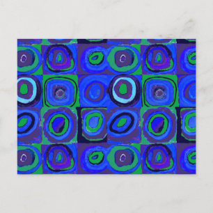Carte Postale Kandinsky Farbstudie Carrés Bleus Cercle Carré