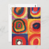 Carte Postale Kandinsky Farbstudie Quadrate Squares Cercles Art (Devant / Derrière)