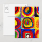 Carte Postale Kandinsky Farbstudie Quadrates Cercles Art (Devant / Derrière)