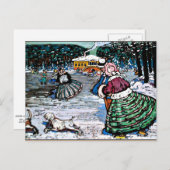 Carte Postale Kandinsky - Hiver (Patineurs) (Devant / Derrière)