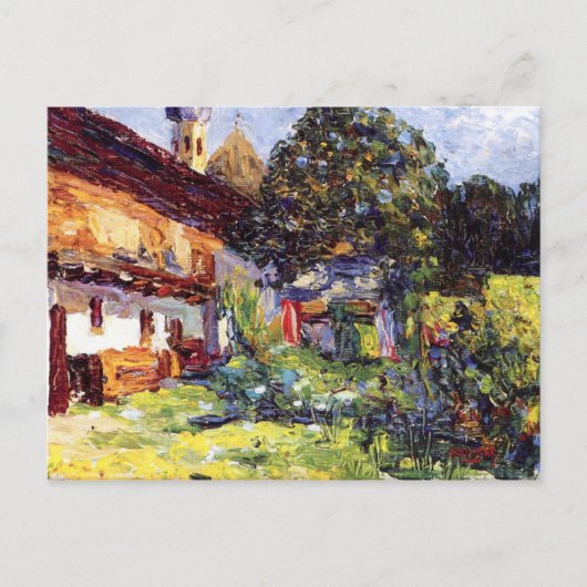 Carte Postale Kandinsky - Kochel - Ferme avec église (Devant)