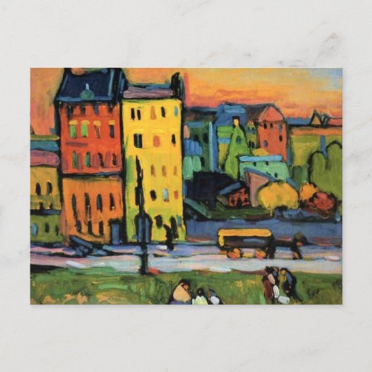 Carte Postale Kandinsky - Maisons à Munich, (Devant)