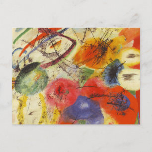 Carte Postale Kandinsky Noir frappe la peinture Abstraite
