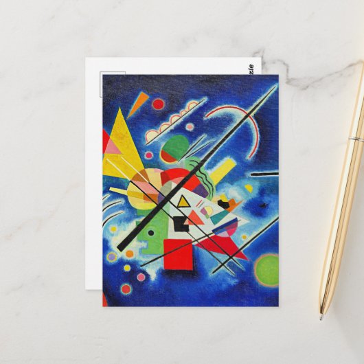 Carte Postale Kandinsky - Peinture Bleue (Devant/Arrière en situation)