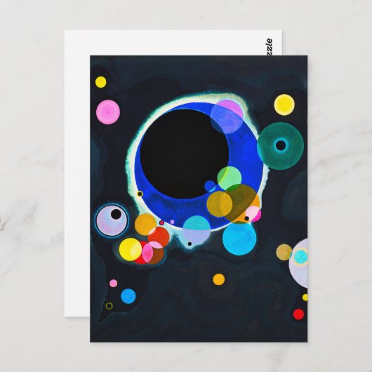 Carte postale Kandinsky Plusieurs cercles (Devant / Derrière)