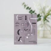 Carte Postale Kandinsky - Quatre Parties, art abstrait, (Debout devant)