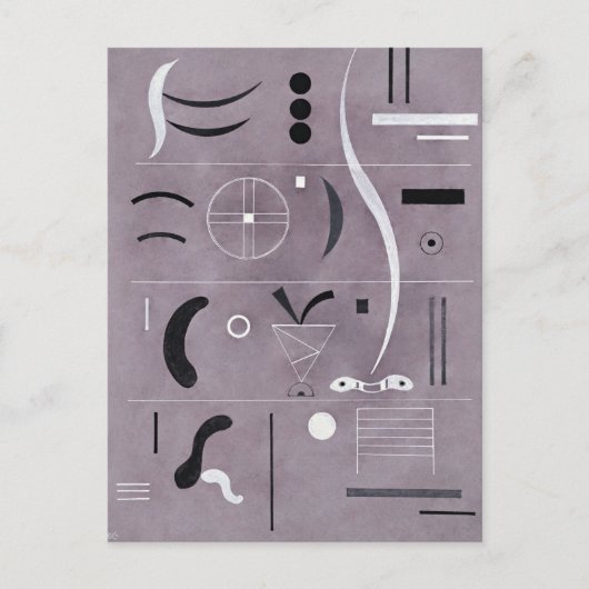 Carte Postale Kandinsky - Quatre Parties, art abstrait, (Devant)