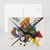 Carte Postale Kandinsky Sur Blanc Deux Peintures Abstraites (Devant / Derrière)