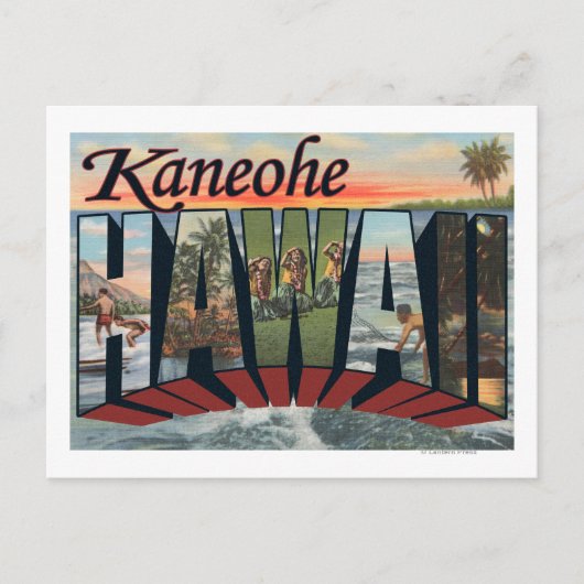 Carte Postale Kaneohe, Hawaii - Scènes de grandes lettres (Devant)