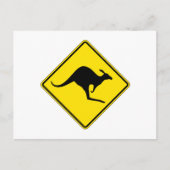 Carte Postale Kangaroo Crossing, Signal d'avertissement de trafi (Devant)