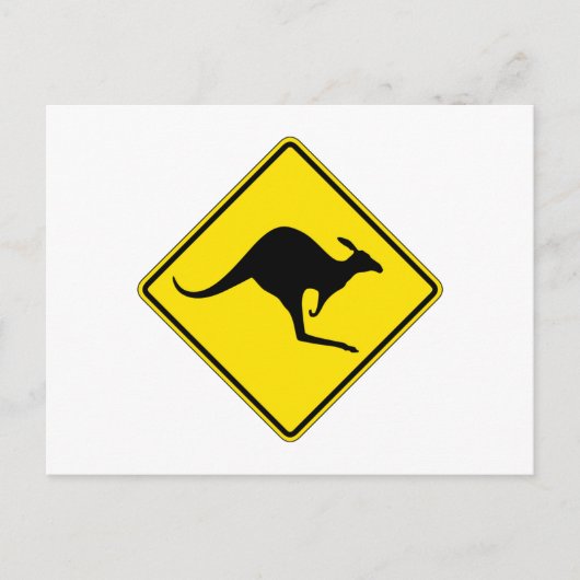 Carte Postale Kangaroo Crossing, Signal d'avertissement de trafi (Devant)