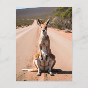 Carte Postale Kangaroo dans l'arrière-plan