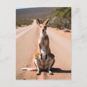 Carte Postale Kangaroo dans l'arrière-plan (Devant)