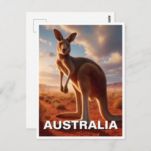 Carte Postale Kangaroo dans l'Outback Australie (Devant / Derrière)