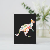 Carte Postale Kangaroo Fleur Silhouette Animal Australien (Debout devant)