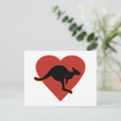 Carte Postale Kangaroo Love Red Heart (Debout devant)
