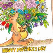 Carte postale Kangaroo Mother's Day de Nicole Jane
