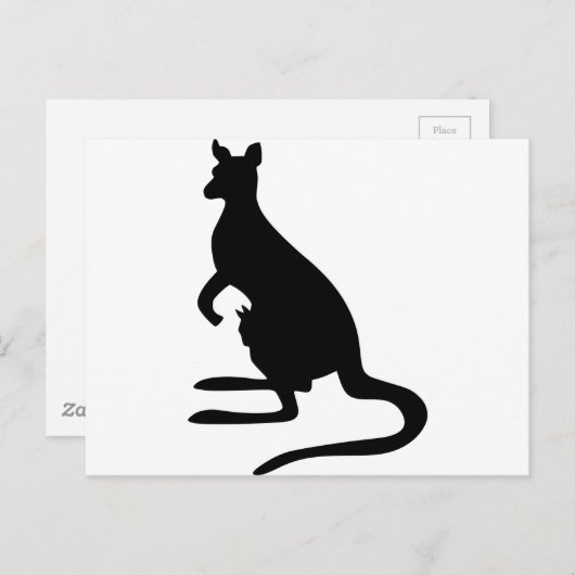Carte Postale Kangaroo Silhouette (Devant / Derrière)