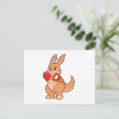 Carte Postale Kangourou à la boxe avec des gants de boxe (Debout devant)