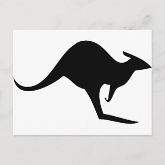 Carte Postale kangourou australien noir - australie