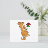 Carte Postale Kangourou avec Fleur (Debout devant)