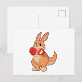 Carte Postale Kangourou boxant avec des gants de boxe (Devant / Derrière)
