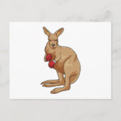 Carte Postale Kangourou en boxeur avec gants de boxe (Devant)