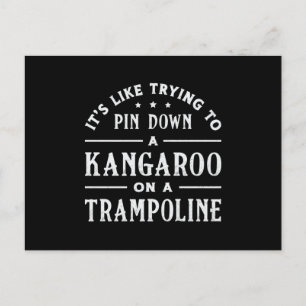 Carte Postale Kangourou Sur Trampoline Gymnaste Trampoline