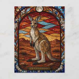 Carte Postale Kangourou, vitrail Desert Star