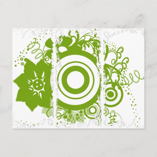 Carte Postale Kanji pour Courage Flower Circle (Devant)