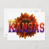 Carte Postale Kansas avec tournesol (Devant / Derrière)