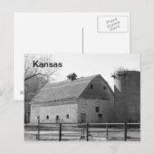 Carte Postale Kansas Barn et Silo (Devant / Derrière)