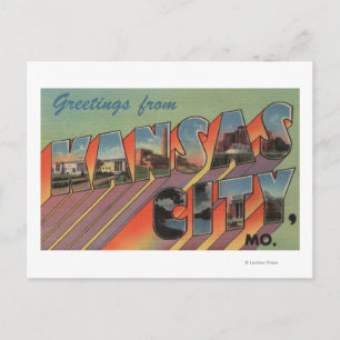 Carte Postale Kansas City, Missouri - Scènes de grandes lettres