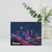 Carte Postale Kansas City Missouri Skyline Night (Debout devant)