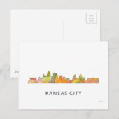 CARTE POSTALE KANSAS CITY, MISSOURI SKYLINE WB1 - (Devant / Derrière)