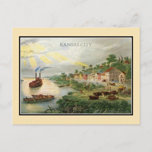 Carte Postale Kansas City MO 1850 (constituée en ville) (Devant)