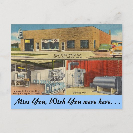 Carte Postale Kansas, Electrified Water Co., Wichita (Devant)
