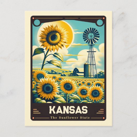 Carte Postale Kansas | Esprit patriotique Vintage (Devant)