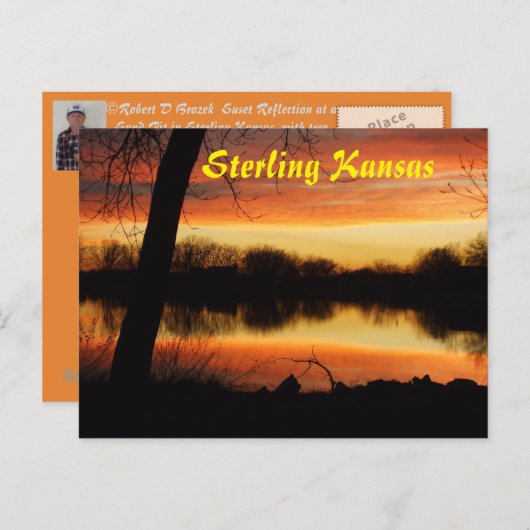 Carte postale Kansas Golden Sunset Reflect (Devant / Derrière)