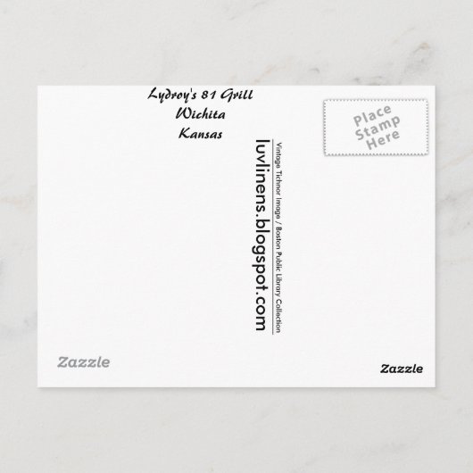 Carte Postale Kansas, Lydroy's 81 Grill, Wichita (Dos)