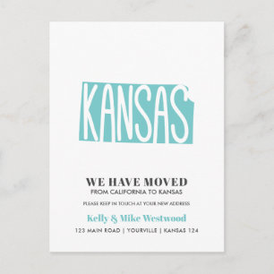 Carte Postale KANSAS Nous avons déménagé Nouvelle adresse Nouvea