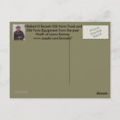 Carte postale Kansas Old Farm Equipment (Dos)