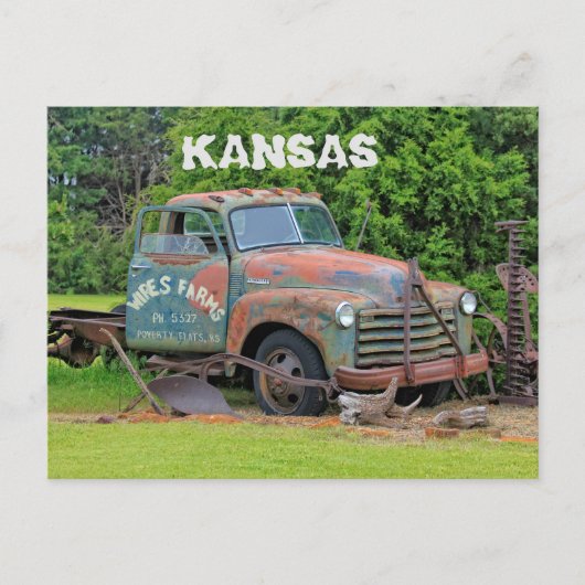 Carte postale Kansas Old Farm Equipment (Devant)
