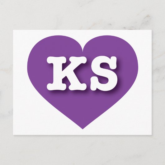 Carte Postale Kansas Purple Heart - J'aime KS (Devant)