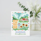 Carte Postale Kansas Sunflower State USA Summer Travel (Debout devant)