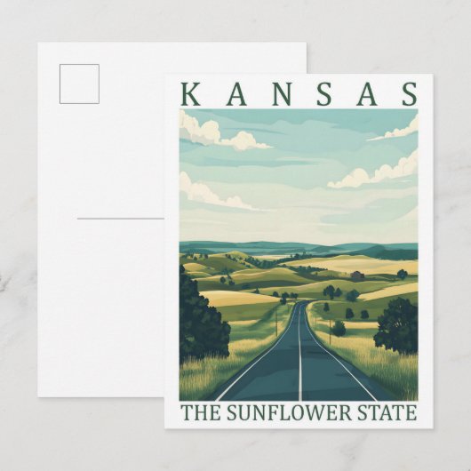 Carte Postale Kansas Sunflower State USA Travel Place (Devant / Derrière)