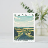 Carte Postale Kansas Sunflower State USA Travel Place (Debout devant)