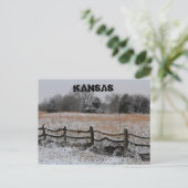 Carte postale Kansas Wooden Fence Winter Wonderlan (Debout devant)