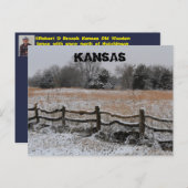 Carte postale Kansas Wooden Fence Winter Wonderlan (Devant / Derrière)