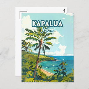 Carte Postale Kapalua Maui Hawaii Bay Beach Vacances Rétro
